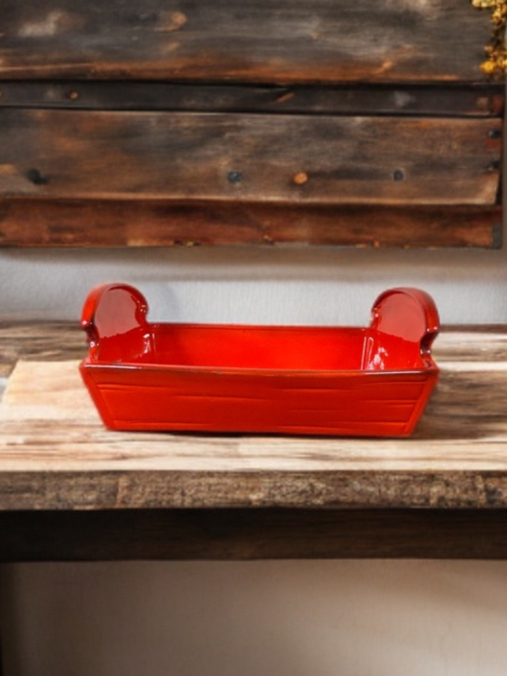 Vintage Metlox Poppytrail Red Rooster bread tray